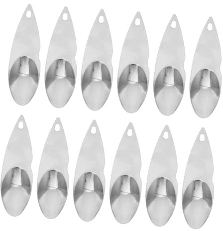 COLLBATH 2 Series Cuchara para Pelar Kiwis Cuchillo para Kiwis Herramientas para Pelar Kiwi Práctico Acero Inoxidable Juego De Ollas Cortador De Kiwi Herramientas De Kiwi Silver 12 Piezas*2