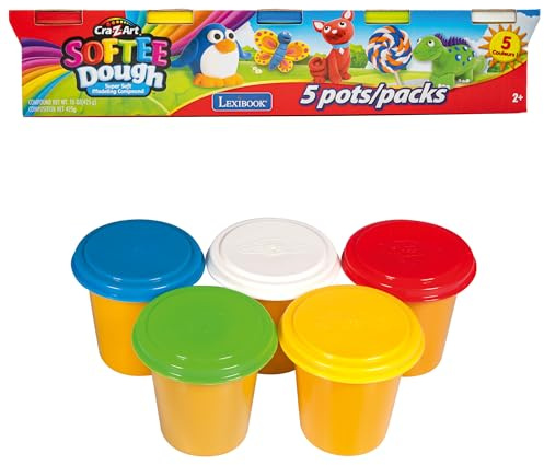 Lexibook, Set da 5 Paste modellabili Softee: Colori Classici, CRDOUGH2