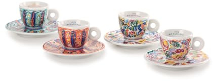 illy Art Collection Sol Calero | 25366 Un juego de 4 tazas expreso, numeradas y firmadas por el artista