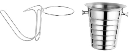 SZLIFE Supporto per secchiello del ghiaccio da tavolo, portabottiglie per vino, supporto per cocktail party, casa, campeggio, viaggi, Argento