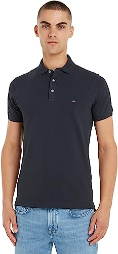 Tommy Hilfiger Maglietta Polo Maniche Corte Uomo 1985 Slim Fit, Blu (Desert Sky), M