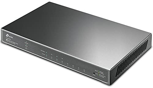 TP-Link TL-SG2008P 8-Port Smart Managed Netzwerk LAN Switch mit 4 PoE+ Ports (62 Watt, IEEE-802.3af/at, Zentrales Cloud-Management, Omada SDN, QoS, IGMP, LAN ) Schwarz, Geschäfts-Netzwerk