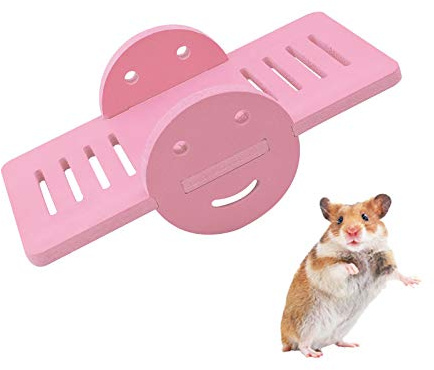 Andiker Hamster Seesaw, hámster arco iris puente subir y jugar juguete, juguete de actividad para hámster, DIY jaula para hámster accesorios para mascotas pequeñas (rosa, balancín de mar)