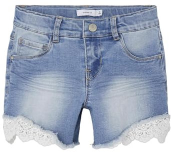 NAME IT Mädchen Nkfsalli Slim Dnm 5372-ha Noos Jeans-Shorts, Medium Blue Denim, 152 EU