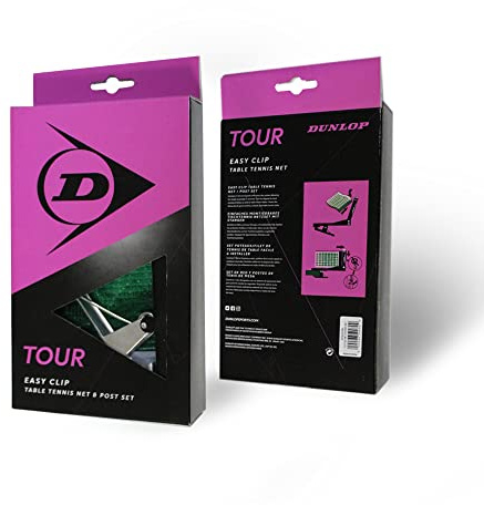 DUNLOP Unisex Tour Table Tennis Net Set, Green/Black