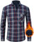 Flanellhemden Herren Hemdjacke Langarm Kariertes Gefüttert Fleecejacke Casual Button Down Langarmshirt Freizeithemd Holzfällerhemden Winterjacke mit Taschen Navy/Beige/Red-P2-L
