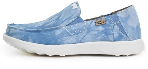 Kickback Couch 2.0 Mocassini Slip‑On da Uomo in Tela – Scarpe Estive Casual per Viaggio e Spiaggia con Suola Antiscivolo – Calzata Confortevole per Comfort Tutto Il Giorno - Washed out Blue, EU 43