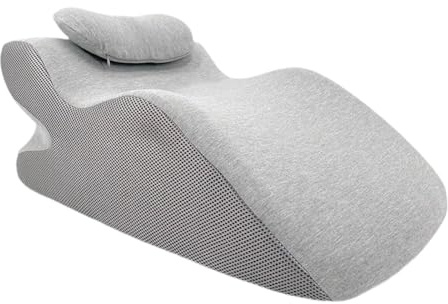 SiaBiced Comodo Cuscino di Sostegno per Dorme sulla Pancia - Fodera Lavabile Inclusa, Bianco e Grigio