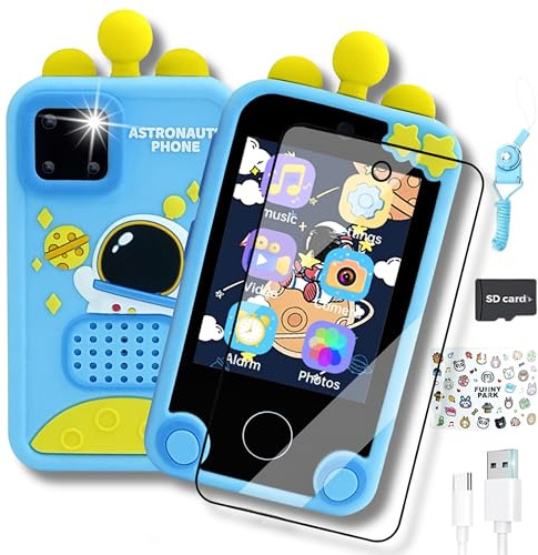 Handy für Kinder – Smartphone für Kinder – Kamera für Kinder – Geschenk für Kinder 3 4 5 6 7 8 9 Jahre – Lernspiele – Buch Audio-Musik – Puzzle-Spielzeug für Kinder mit Spielprogramm – Sicherheit