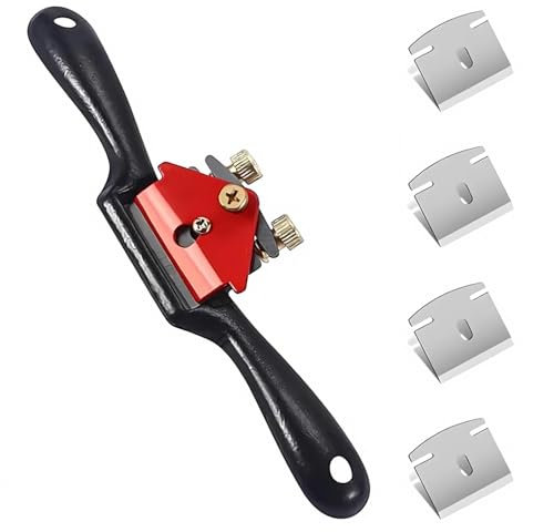 Spokeshave Tool, 10 Zoll Einstellbare Holzhobel Holzbearbeitung Handhobel mit 4 Ersatzklingen Holzbearbeitungswerkzeuge für Holzbearbeitung und manuelle Heimwerker