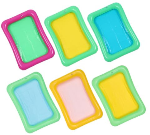 KICHOUSE 6Pièces Bar Service Gonflable pour Événements Plateau de Glace et Salade Accessoire Pratique pour Fête Piscine Traîneau de Boissons Flottant PVC