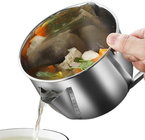 Séparateur De Graisse - Filtre À Huile Sauce, Tasse Mesure Sécurité | Durablle Handle Design Avec Des Marques Pour L'écrémage La Partir Sauces Rôtissages Du Bouillon Et Séparation Liquide Dans Prépara