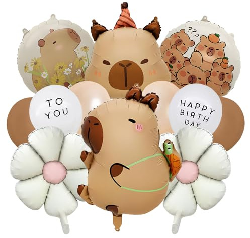 Capybara Ballonger, dekorativa folieballonger med tusenskönsballong, Capybara Heliumballonger för flickors födelsedagar och barnfödelsedag