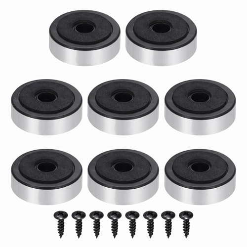 QUARKZMAN 8 stycken högtalare isoleringsfötter 48 mm x 15 mm plastskum stötdämpare bas dyna antivibrationsförstärkare stativ matta för ljud CD HiFi hemmabiosystem silver