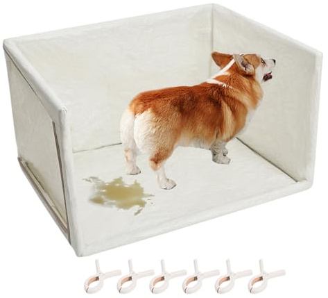 CGACCSD Inodoro para Perros para Uso en Interiores | Accesorios para Mascotas con Paredes Altas Impermeables, baño para Perros con de Inodoro en Interiores, para Cachorros pequeños, medianos y
