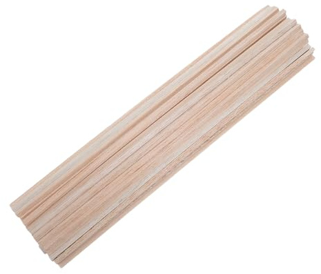 WEKAMOS 50 St Fyrkantiga Balsaträstavar Obehandlade Träpinnar för Hantverk och Modellbygge Naturliga Trästavar för DIY att Såga och för Skolprojekt och Skapelser