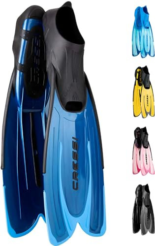 CRESSI Agua Fins Blue 39/40 - Self Adjusting Flossen für Tauchen, Apnoe, Schnorcheln und Schwimmen, Blau, 39/40