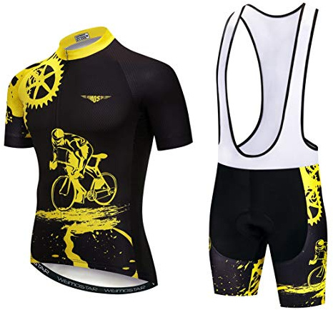 Weimostar Vêtements de Sport Maillots de Cyclisme à Manches Courtes vêtements de Cyclisme Haut de vélo Homme VTT Jersey Respirant été Noir