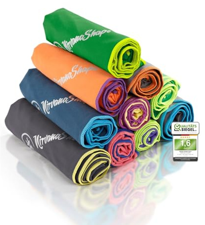 NirvanaShape Mikrofaser Handtuch - Reisehandtuch, Badetuch für Urlauber - kompakte, schnelltrocknende Microfaser Handtücher als Strandtuch, Sporthandtuch - für Reisen, Camping, Sport - 180 x 90 cm