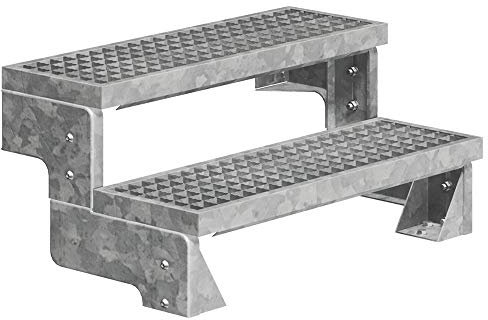 DOLLE Außentreppe Gardentop 2 Stufen Geschosshöhe 36-44 cm Gitterroststufen 80 cm