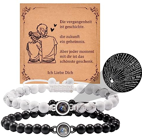 CheersLife Ich Liebe Dich 100 Sprachen Projektions Armband Paar Armbänder