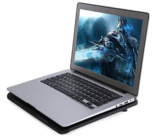 Silent Notebook Cooling Pad, Air-cooled Laptop Cooler Pad Base Chill Mat for 14 or Below Laptop Adjustable Mounts Laptop Stand, External Fans Heatsinks (Black)