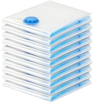 Wenrecu 10 STK Vakuumbeutel für Kleidung – Wiederverwendbare Kleidungs Aufbewahrungsbeutel Vakuumbeutel, mit Dicht und Platzsparende Reisebeutel, für Kleidung, Bettdecken, Bettwäsche usw (30 x 40 cm)