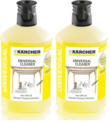 Kärcher 1 L, Universal Cleaner Plug and Clean, Pressure Washer Detergent, Yellow (Pack of 2)