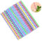 AFIODA 24 PCS Reusable Plastic Straws, Multicolor Candy-Striped Drinking Straws, Dishwasher Safe, Hard Plastic Straws for Family, Bars, Cafes, Restaurants, BBQ Parties, and Celebrations