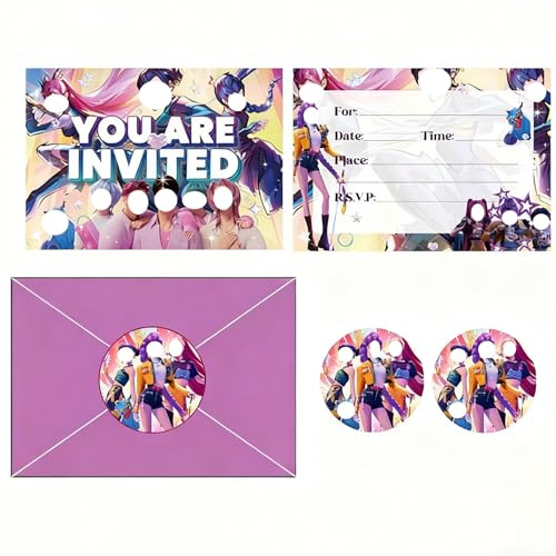 36PCS Party Invitations Kids, 12 Invitation Cards with Envelopes and Stickers, Birthday Party Invites, Party Supplies for All Occasions