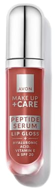 Avon Lip Gloss with Peptide Serum, Hydrating and Plumping with Hyaluronic Acid,SPF 20 UVA UVB, Vitamin E for Glossy, Nourished and Protected Lips, Nourish Nude
