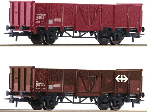 77034 H0 Lot de 2 chariots de marchandises ouverts, SBB, Ep. IV-V