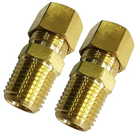 Legines Brass Compression Fitting, Male Adapter, 1/8 Tube OD x 1/8 NPT Male, Pack of 2
