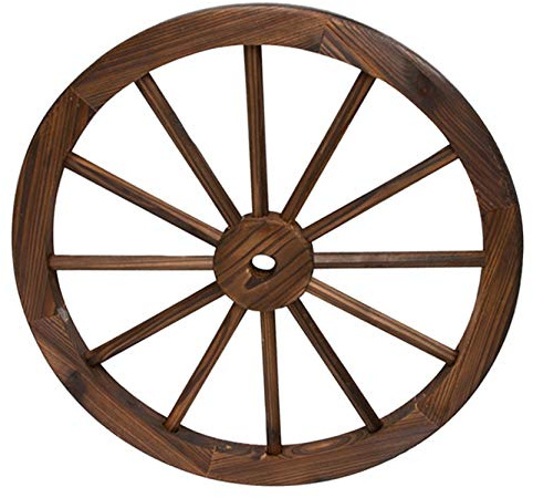Rustiluz Rueda de Madera de Carro Estilo Vintage con un diámetro de 80 centímetros I Modelo: 0965083 I Rueda Decorativa I Rueda de Carro Madera Maciza I Ruedas de Carro Antiguas Baratas I