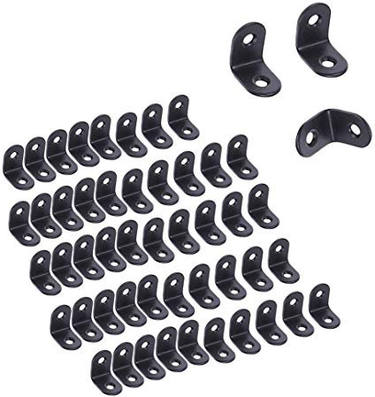 Juliyeh JT1 Edelstahl 90 Grad Winkelhalterung, Kleine, Schwarz, 20mm x 20mm x 16mm, 50 Stück