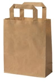 BIOZOYG 25x Papiertragetaschen 18 x 8 x 22 cm - braune Papiertüten mit Henkel Einkaufstüten - Papiertaschen Geschenktüten Tragetaschen Recyclingpapier