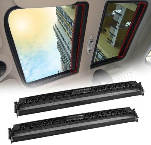 XQSMWF 2 piezas de cubierta de parasol para techo solar delantero y trasero 54102757016, 54102755849 para Mini Cooper R55 R56 2006-2015, parasol panorámico negro para techo solar del automóvil