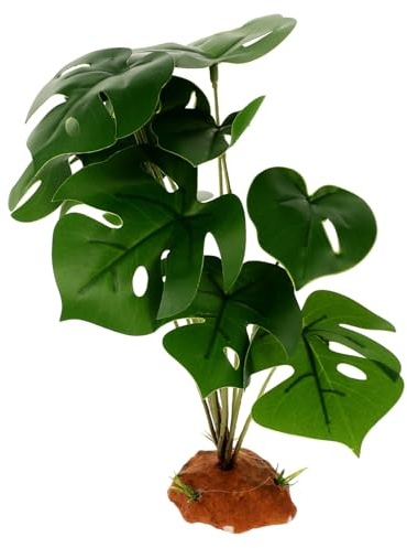 HOUDERCO Piante Artificiali per Rettili Terrario Decorazione Vegetale Plastica Resina Habitat Nascondiglio per Lucertole e Anfibi Acquari e Vasche per Animali Domestici Colore Casuale