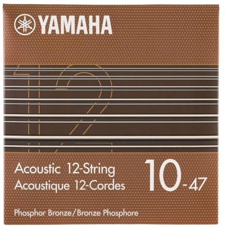 YAMAHA SA10P-12 Cordes pour Guitare Acoustique – 12-String Light (010-047),Phosphor Bronze
