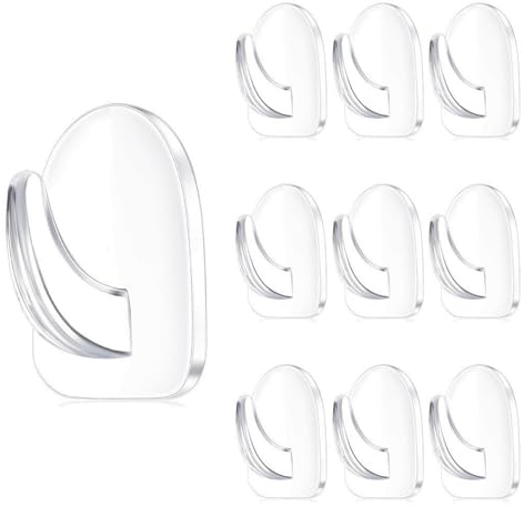 10Pcs Sticky Hooks,Plastic Stick on Small Self Adhesive Sticky Wall No Nails Clear Bathroom Ceiling Picture Shower Hooks Strong Stick on for Hanging Heavy Duty Self Adhesive,for Kitchen Bedroom Office