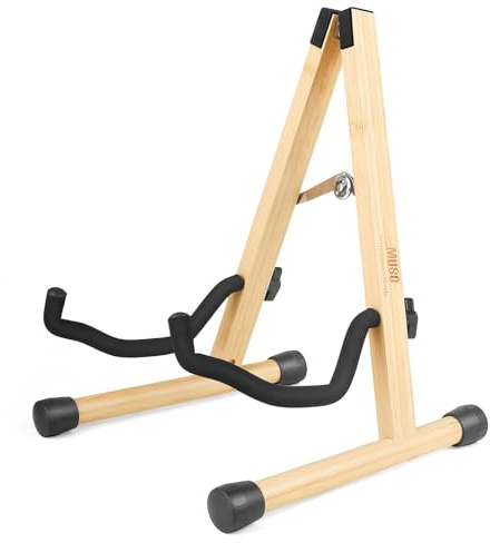 MUSO Guitar Stand,Acoustic Guitar Stand,Classical Electric Guitar Stand,Wood Foldable Bass Guitar Stand,Guitar Accessories also fit Bass,Violin,Ukulele