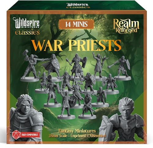 Warpriest Class Set - Paladins, Druids, Clerics - Characters, NPC for DND Miniatures Bulk I 28mm Dungeon Dragons D&D Miniatures I DND Minis D&D Figures I Pathfinder, Daggerheart, Realm Reforged