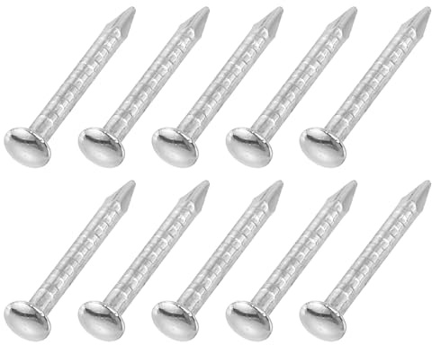 QUARKZMAN 200Pcs Pequeños Clavos De Ferretería, 1 X 10mm Clavo De Cabeza Redonda De Acero Al Carbono Clavo Común De Acabado Para Proyectos De Carpintería Doméstica, Plateado