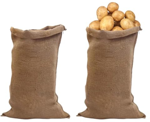 CNAFGBGG Sacs en Jute Grand Sac en Toile de Jute Sacs à Pommes de Terre en à Pommes Terre en pour Le Stockage des Aliments 60 × 100 cm 2PCS..