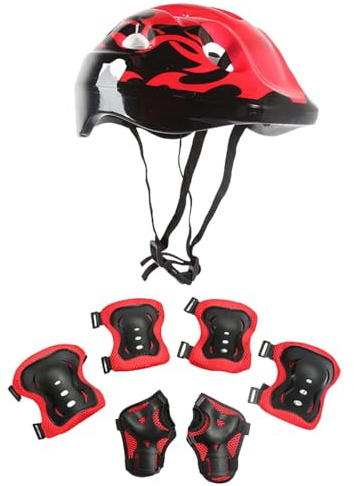 Équipement Protection Enfant 7 Pièces - Casque, Genouillères Et Coudières pour Skate, Vélo Et Trotinette - Set Complet Sécurité Enfant Sports Extérieur
