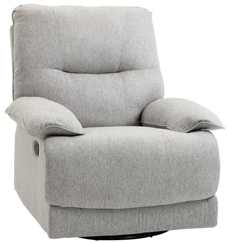 VSOGA Sillón de relax con función reclinable giratoria – Sillón de TV con sistema de muelles y reposapiés para salón o dormitorio