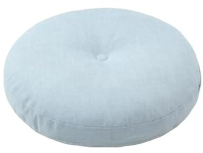 UJEDFHV Meditationskudde 40 cm linne sittdyna mjuk bomullsfyllning tjock soffa balkong ryggkudde höft skyddande cirkulär hem kontor stol bil (ljusblå)