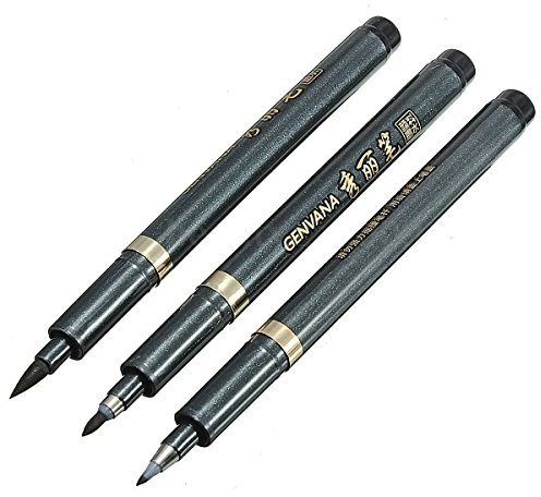 Yosoo 3pz Acqua Pennello Waterbrush Penne Arte Pennelli L'umidificazione Calligrafia Acquarello Penna Pennarello Spazzola Set Manga per Scrivere Disegno