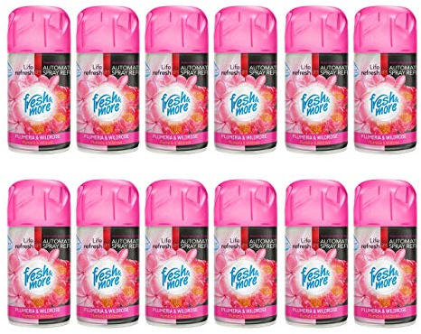 Fresh & More Lufterfrischer Nachfüller (12er Pack) 250ml, Plumeria&Wildrose