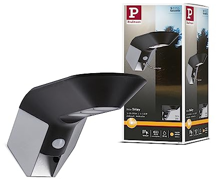 Paulmann 94250 Solar Wandleuchte Soley LED Außenleuchte incl. 1x1,22 Watt Anthrazit Kunststoff 3000 K Warmweiß